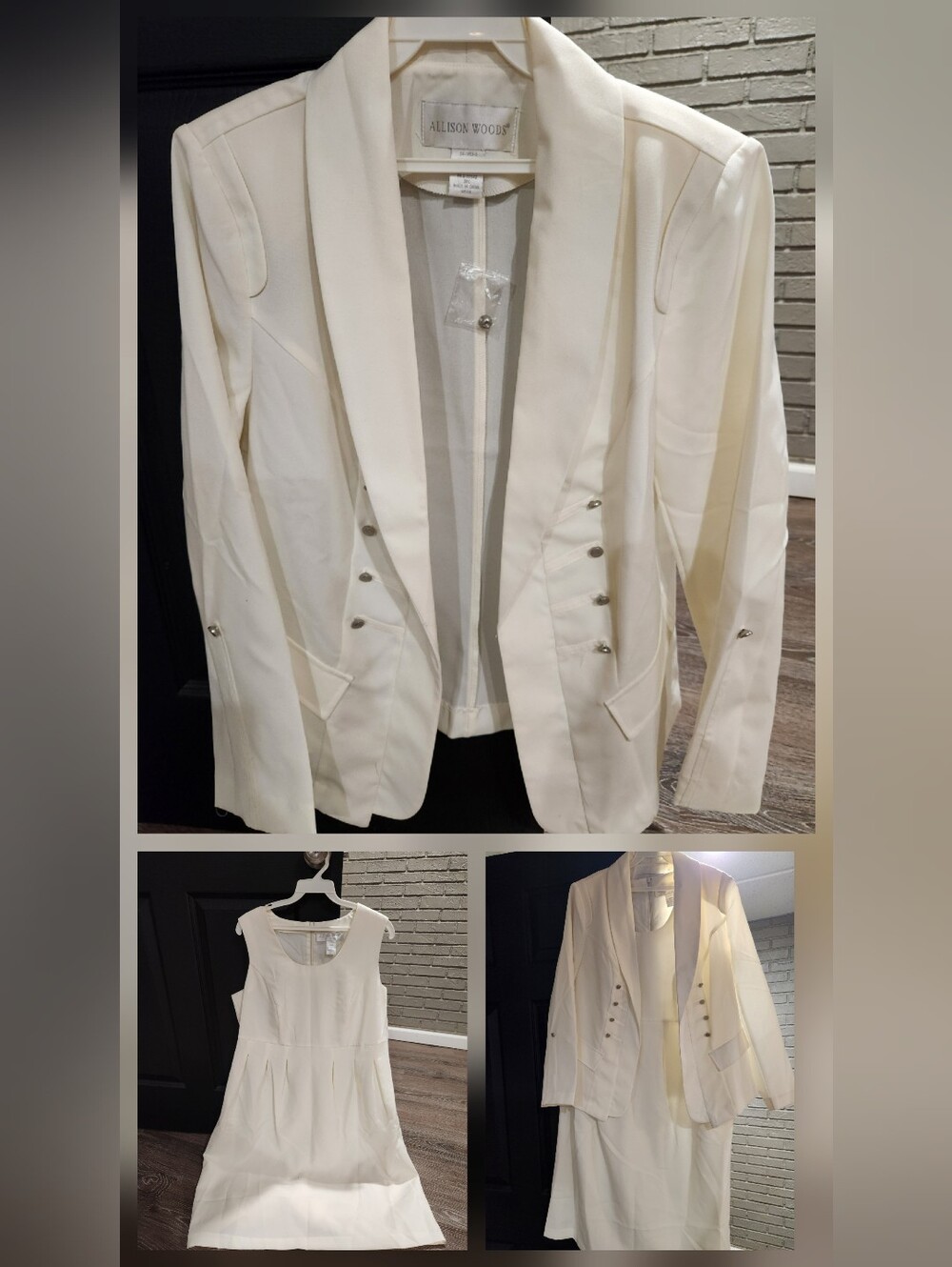 Vintage Allison Woods Ivory Women’s Blazer and Dress Set